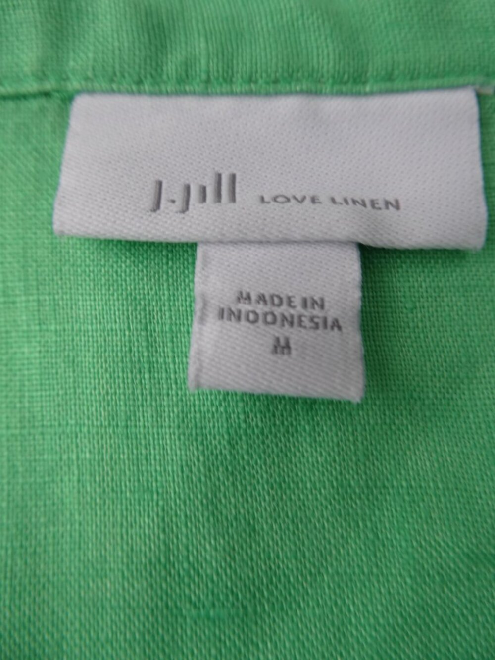 J Jill Love Linen Sheath Shirt Dress Vibrant Kelly Green Full Button Front Slits - Picture 6 of 9